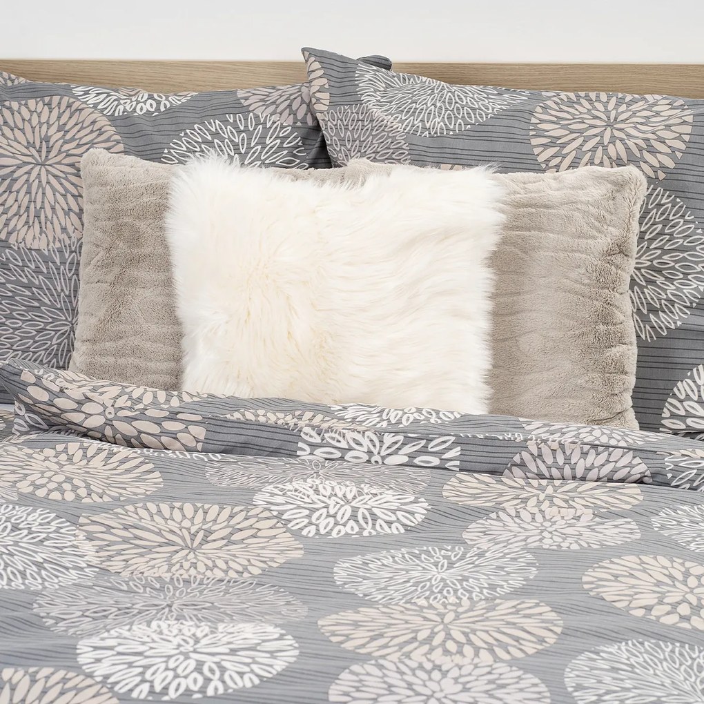 4Home Pamut ágynemű Grey Petals, 220 x 200 cm, 2 db 70 x 90 cm