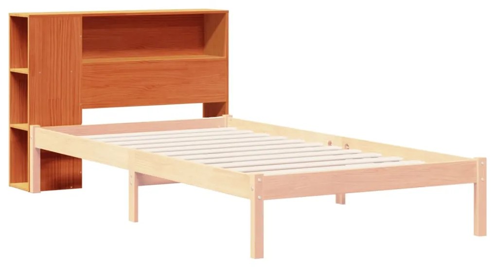 viaszbarna tömör fenyőfa fejtámla tárolóval 100 cm