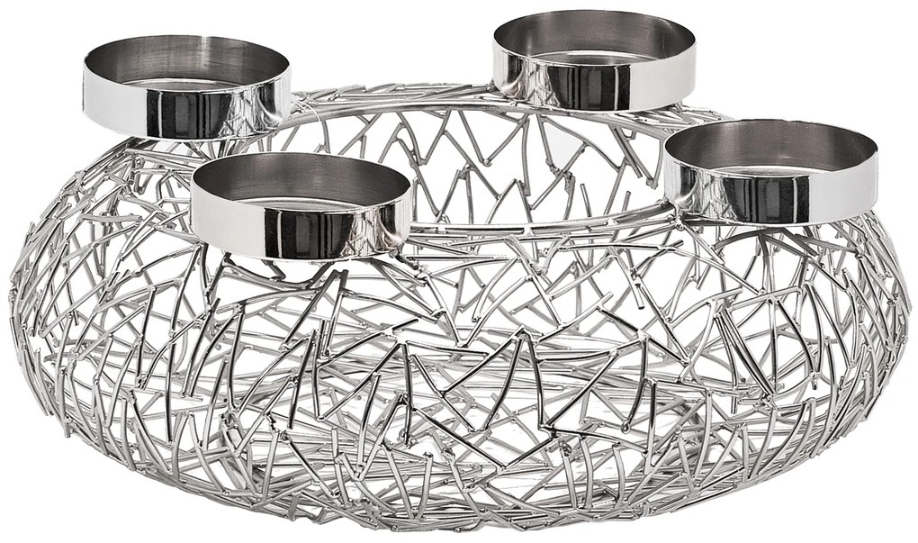 Adventi koszorú Milano Ø 34 cm, ezüst - EDZARD