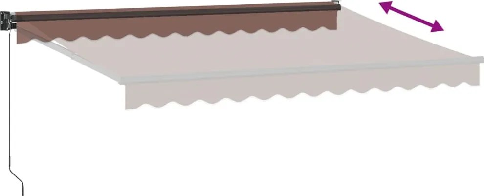 Barna kézzel kihúzható napellenző 350 x 250 cm