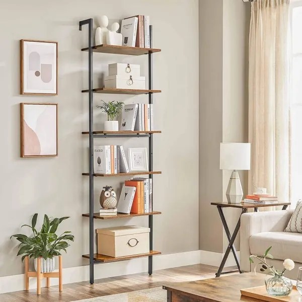 NAVARO könyvszekrény barna/fekete