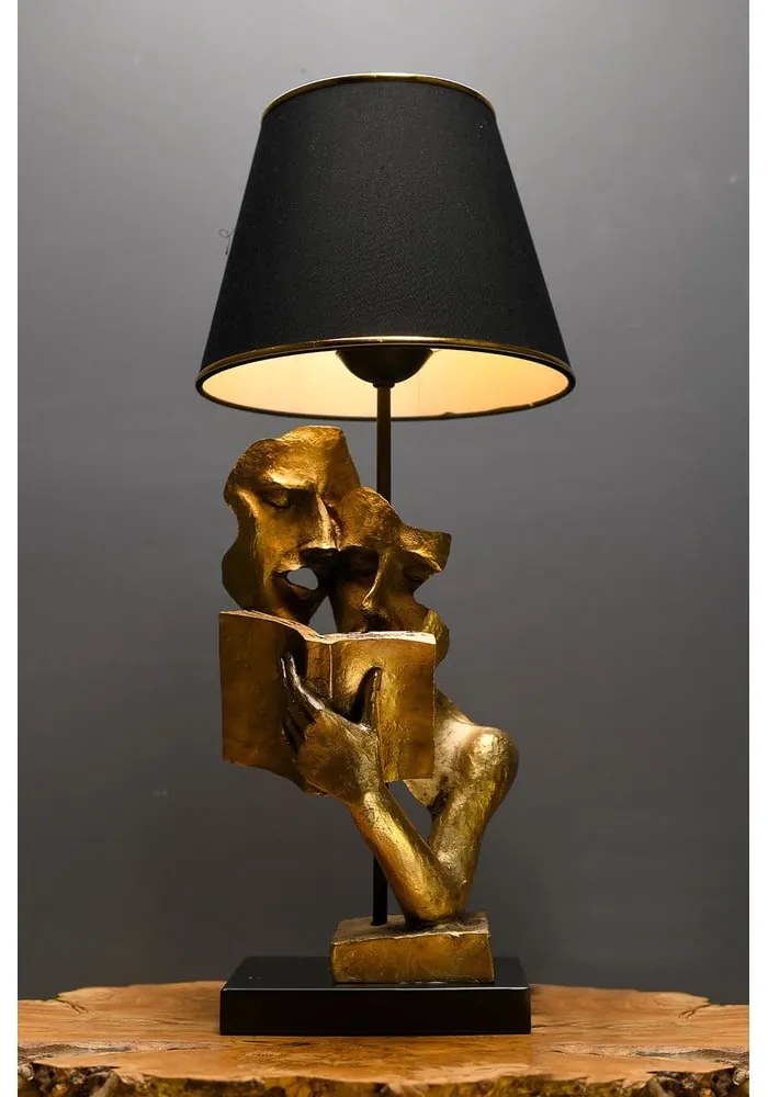 Fekete-aranyszínű asztali lámpa (magasság 57 cm) Lecture – Opviq lights