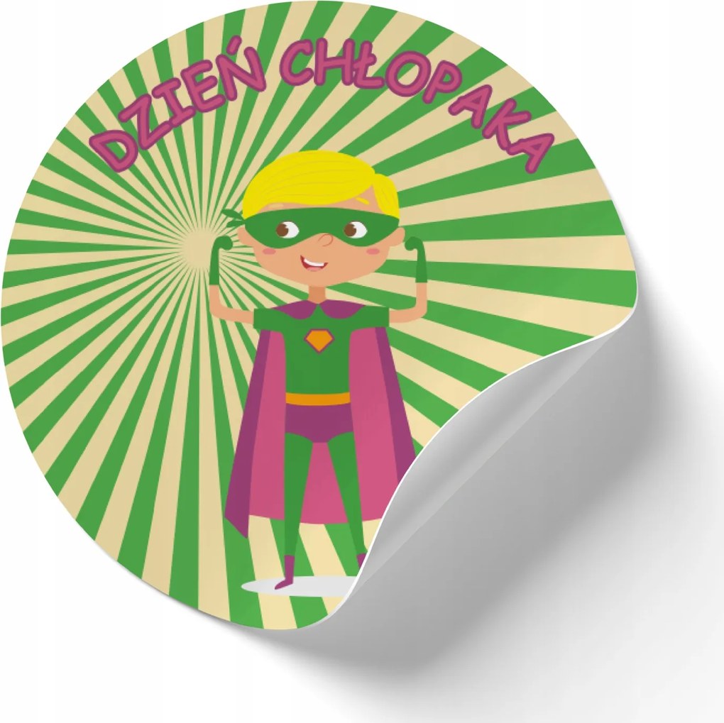 Fiúk napja öntapadós matricák kerek ajándék dekoráció A78