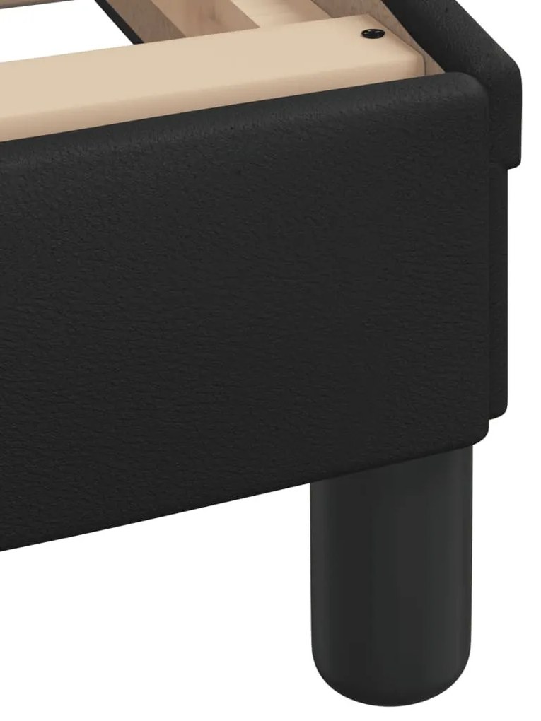 fekete műbőr ágykeret Viana matrac nélkül 180x200 cm