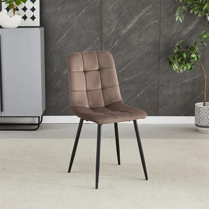 Étkezőszék barna, bársony anyag CT-281 BR4