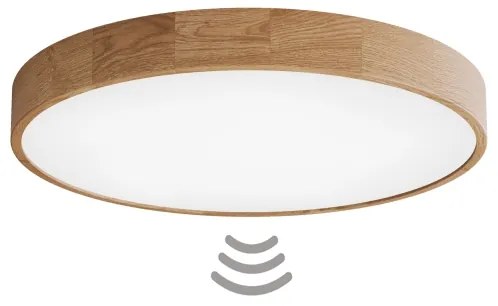 Mennyezeti lámpa érzékelővel CLEO, 6xE27/24W/230V, átmérő 80 cm, tölgy