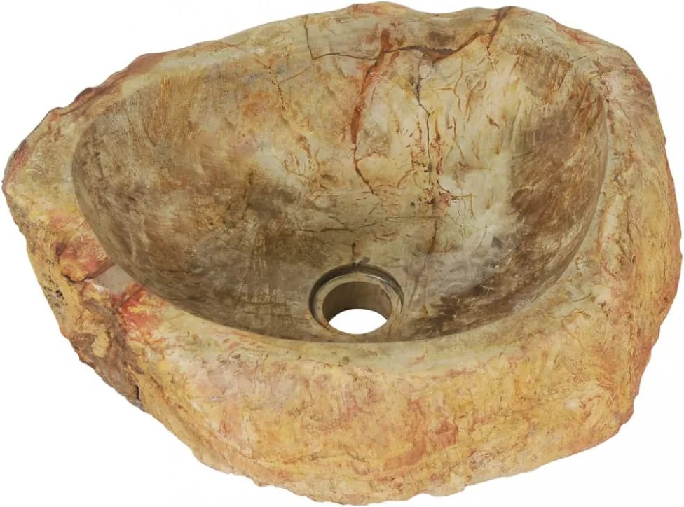 Krémszínű őskő mosdókagyló 45x35x15 cm