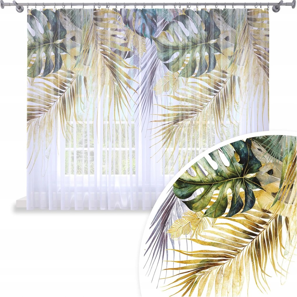 Függöny Kész Fátyol 300X150 Festett Mintás Béka Szalag Függöny 126