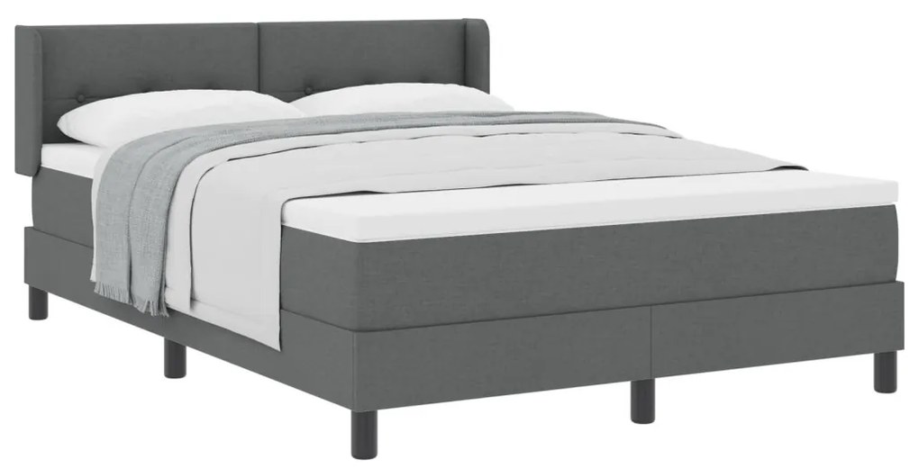 Boxspring Ágy Matrac Sötétszürkében, 140 x 200 cm Szövet