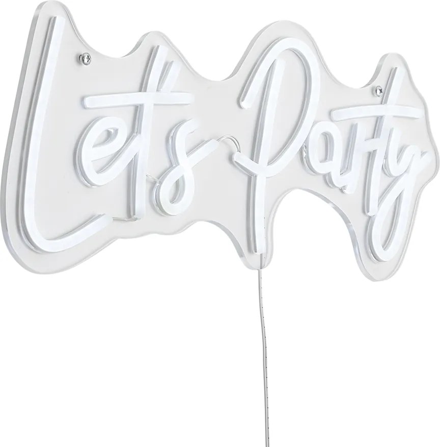 Neon fali lámpa fehér LED-del - Let's Party