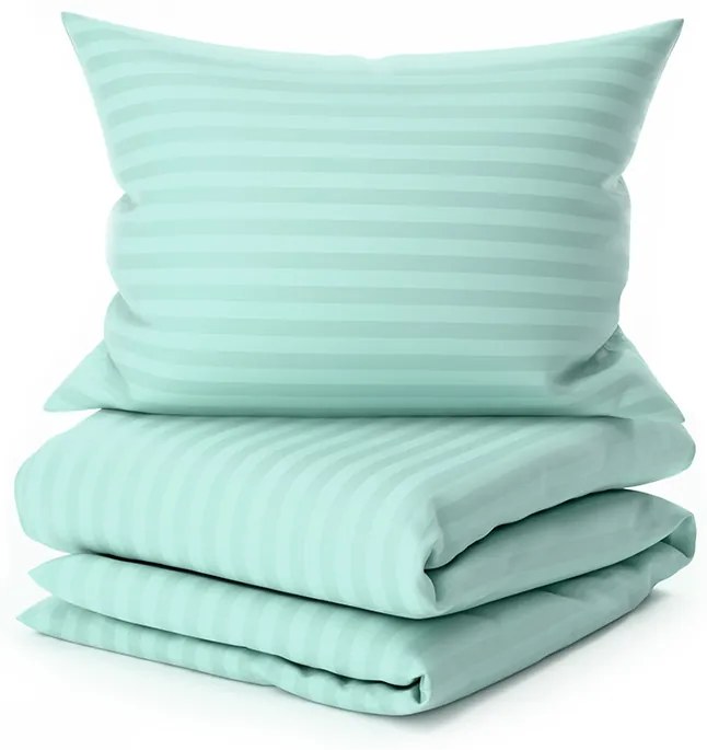 JASMINE menta színű, 2 cm csíkos mikroszálas szállodai ágyneműhuzat Ágyneműhuzat mérete: 2 db 70 x 90 cm | 200 x 220 cm