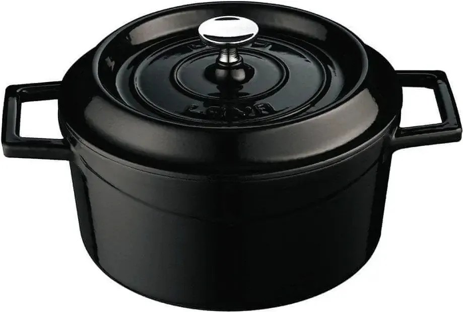 Öntöttvas fazék, 28 cm, fekete