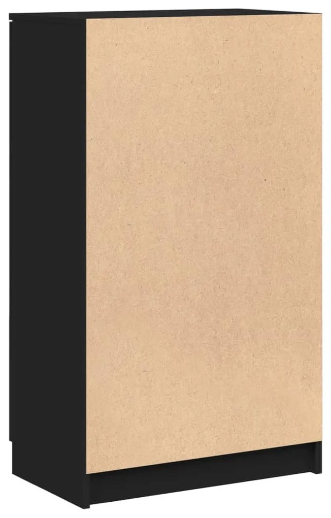 fekete szerelt fa cipőszekrény 59 x 35 x 100 cm