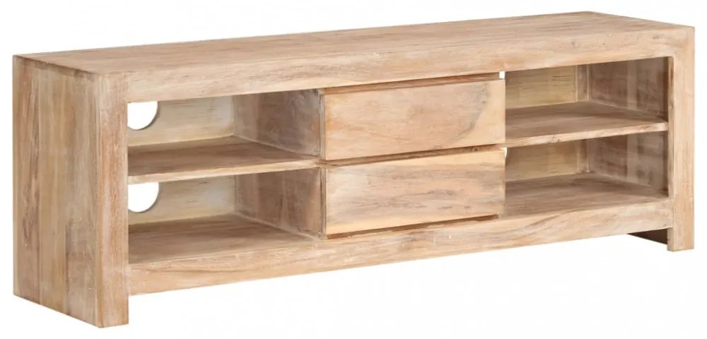 világosbarna tömör akácfa TV-szekrény 120 x 30 x 40 cm