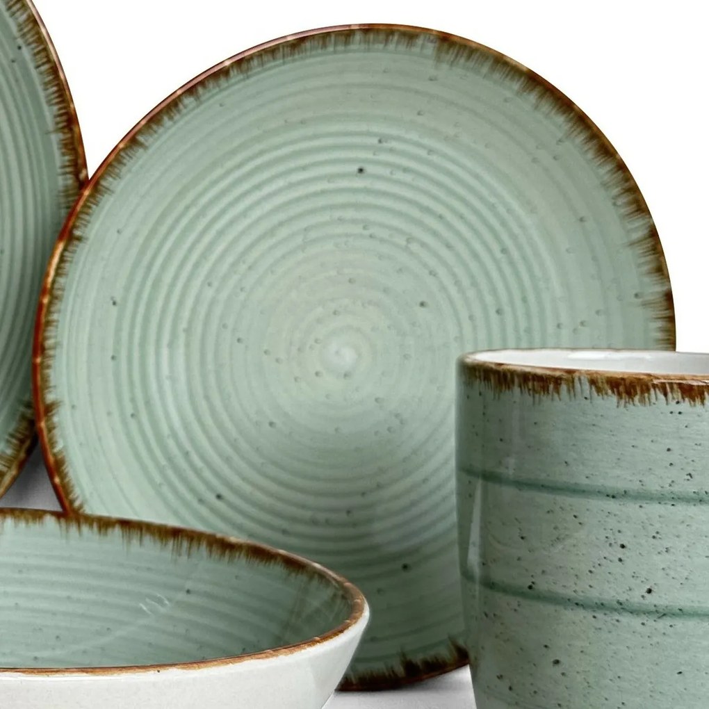 Banquet Spiral Green étkészlet, 30 db