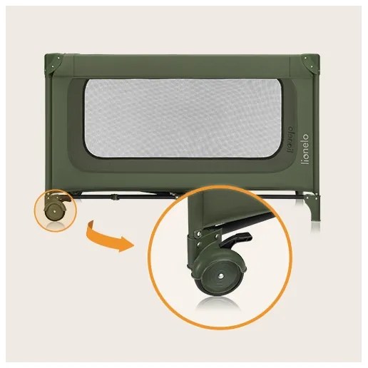 Lionelo - JASMIN EASY FOLD utazóágy, olíva zöld