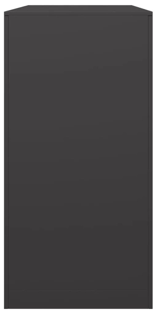 fekete acél tűzifatároló 100 x 40 x 80 cm