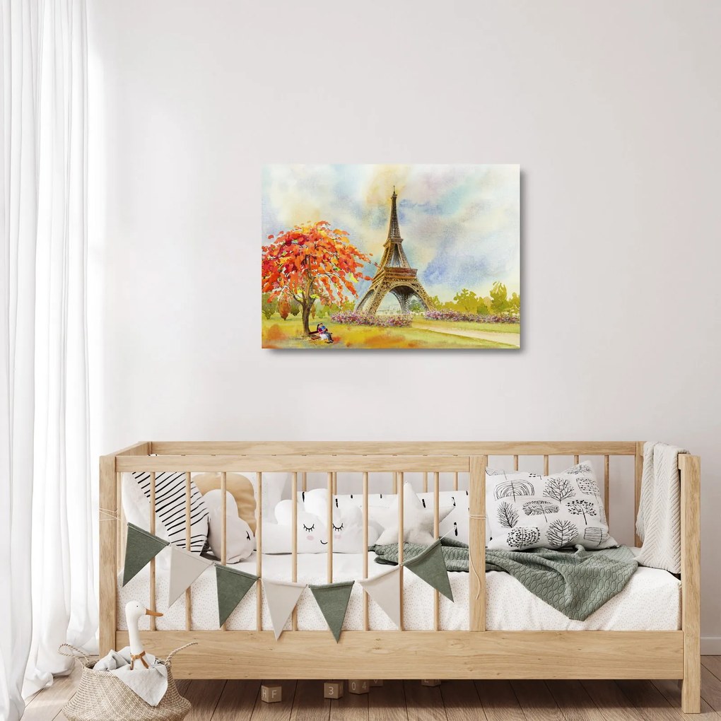 Festett kép az Eiffel-torony (üvegen) (70x50 cm)