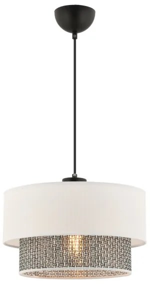 ECHO zsinóros függőlámpa 1xE27/60W/230V krémszínű/szürke