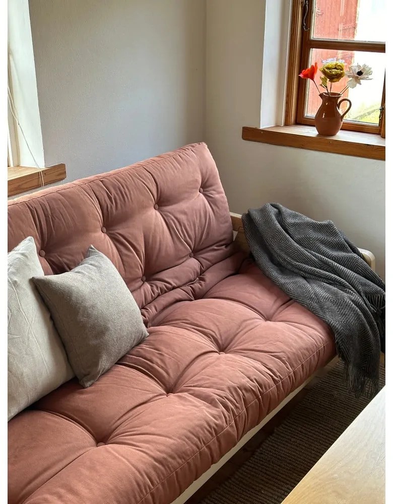 Kék kordbársony kinyitható kanapé 204 cm Grab - Karup Design