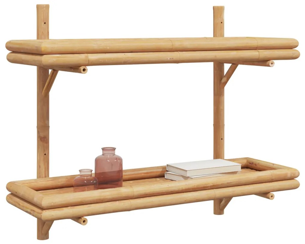 Falifiók polcokkal tárolóval Barna 75 x 26 x 60 cm bambusz