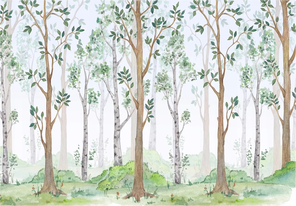 Fotótapéta Gyerekeknek Erdő Fák Tapéta Gyerekszoba 368x254