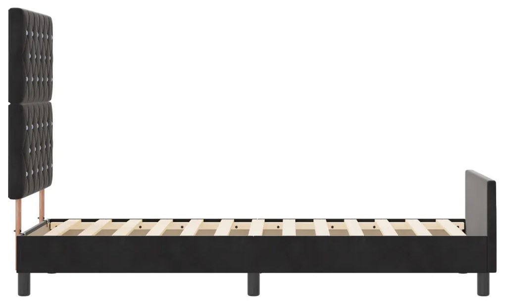 Ágykeret Fekete 80x200 cm Bársony