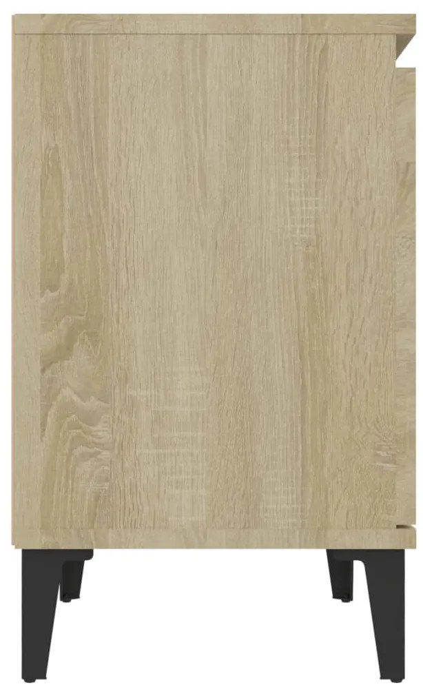 sonoma tölgy színű éjjeliszekrények fém lábbal 40 x 30 x 50 cm