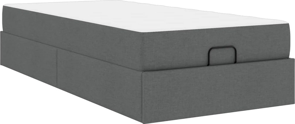 vidaXL Ágykeret matraccal matracmal 2 pcs Homályos Szürke szövet