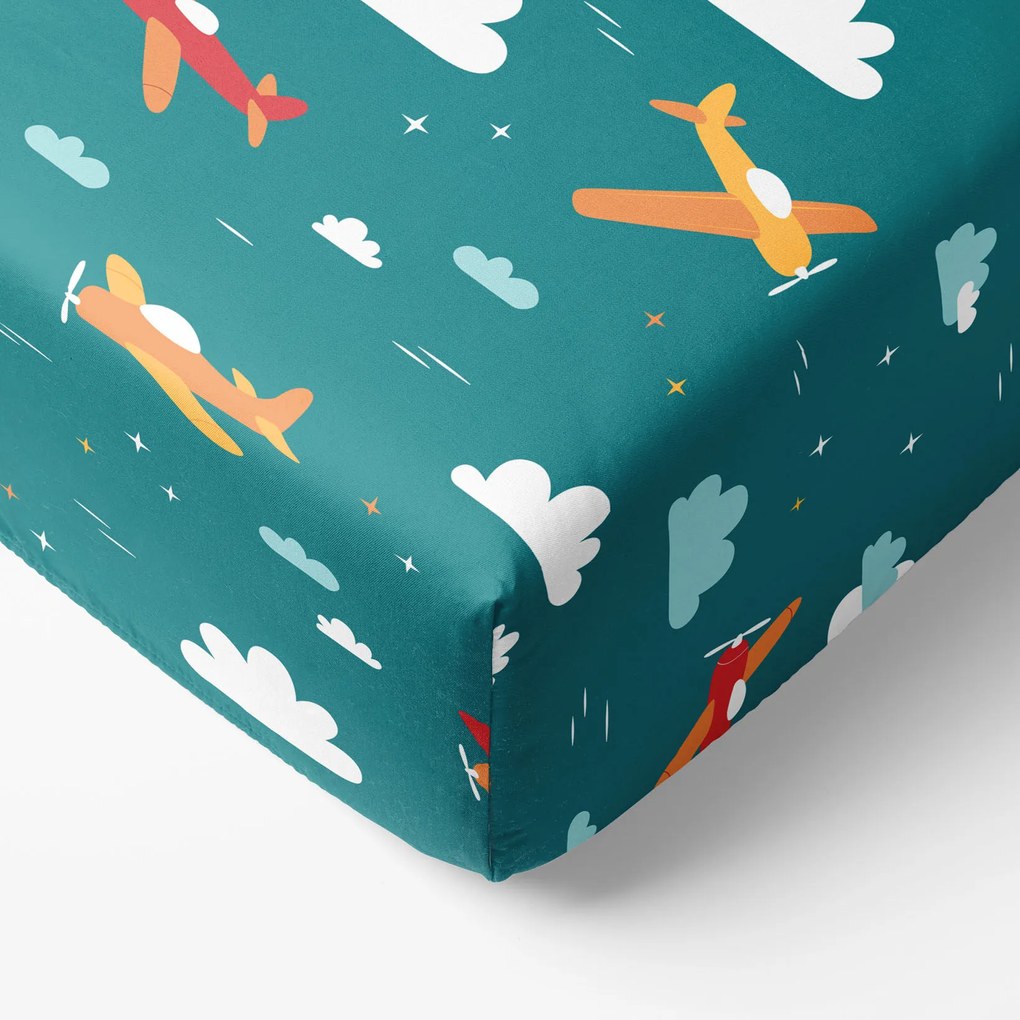 Goldea pamut gumis lepedő - repülős kalandok 140 x 200 cm