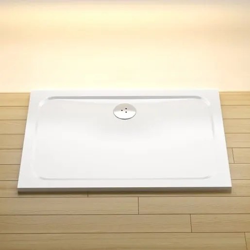 Zuhanytálca négyszögletes Ravak GalaxyPro Chrome 90x100 cm öntött márvány fehér XA04A701010