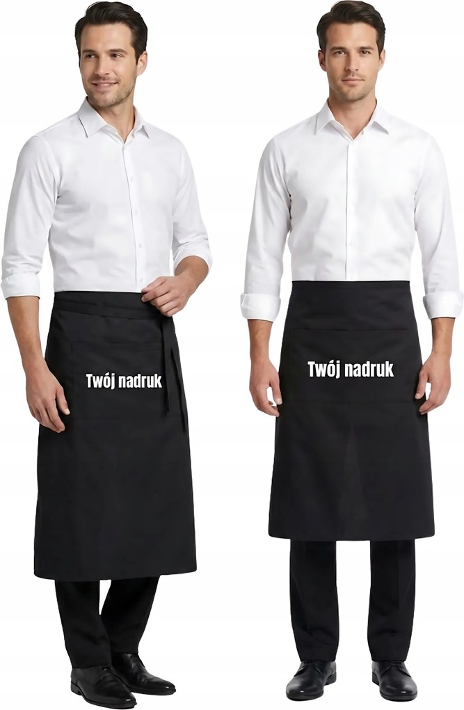 Konyhai Kötény Hosszú Szakács Pincérnők Vendéglátóipari Logóval 90 cm