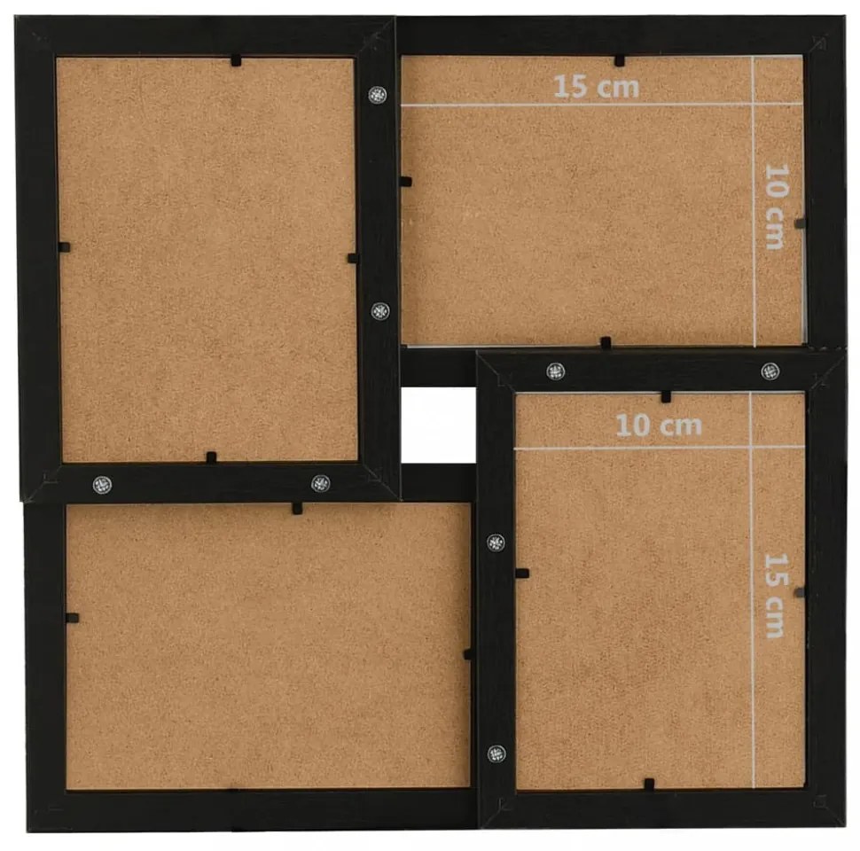 fekete MDF fényképkeretszett 4 db 10 x 15 cm-es képhez