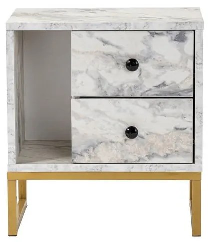 Éjjeliszekrény Glimmer - Fressia Marble, Arany