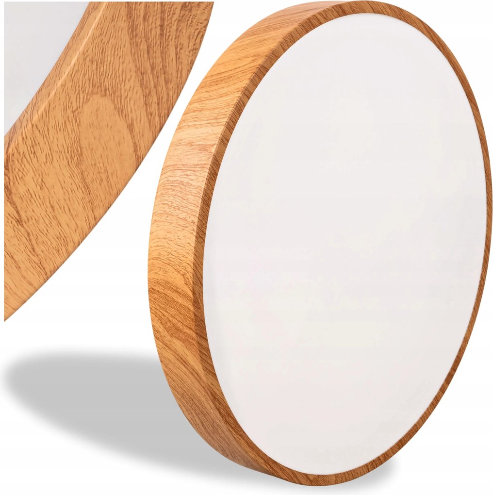 Falra szerelhető Led lámpa 40cm Kerek mennyezeti lámpa Fa 40W 4000K szoba