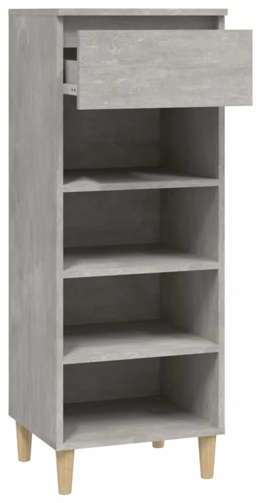 betonszürke szerelt fa cipőszekrény 40 x 36 x 105 cm