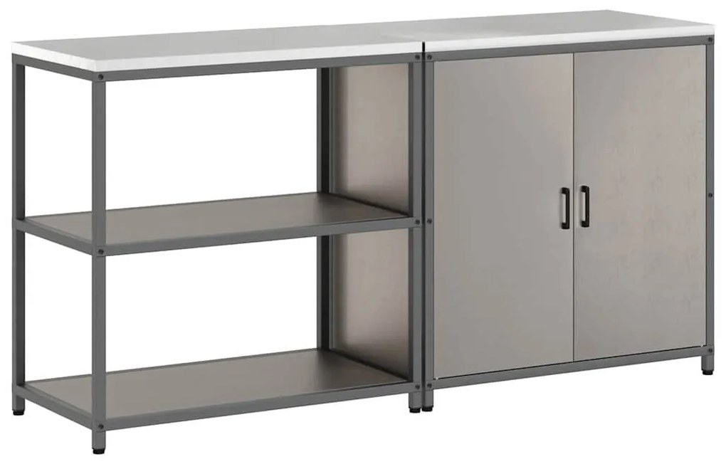 Konyhai Tároló Készlet polcokkal 2 pcs Rozsdás 180 x 50 x 92 cm