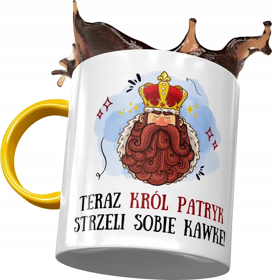 Sárga bögre Patrik Férj Kolléga Ajándék Nyomtatott Fotóval