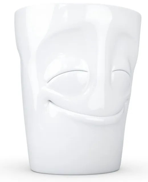'Elégedett' fehér porcelánbögre, 350 ml - 58products