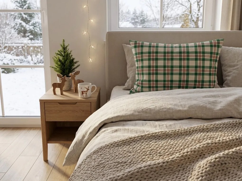Pamut párnahuzat WINTER PLAID 50x70 cm, színes