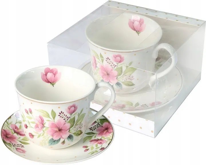 Csésze csészealjjal 400 ml Livello Grande virág stílusos ajándék