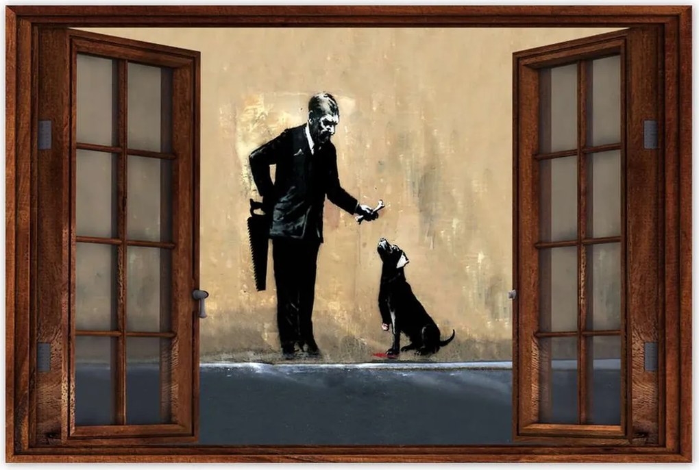 Poszterek 90x60 Banksy Jó kutyus Kutya