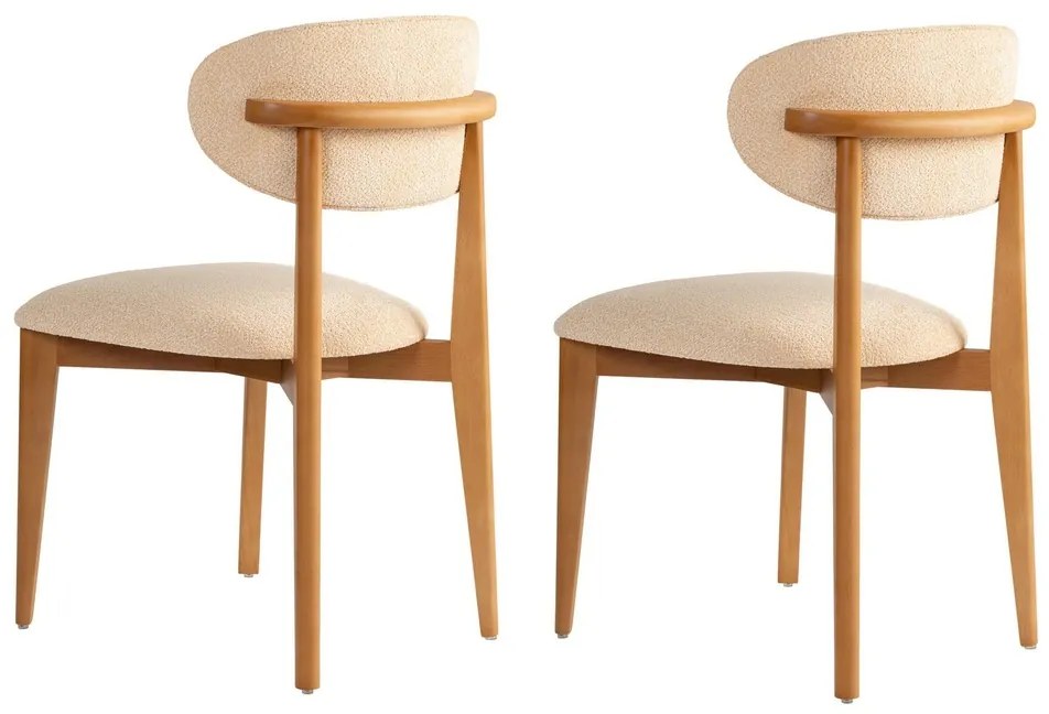 Lionte Beige and Dark Oak étkezőszék szett, 2 db