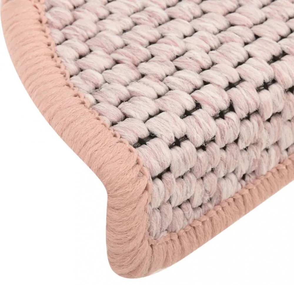 15 db szizál hatású rózsaszínű öntapadó lépcsőszőnyeg 65x21x4cm