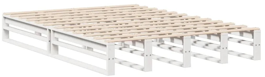 fehér tömör fa könyvespolcos ágy matrac nélkül 150 x 200 cm