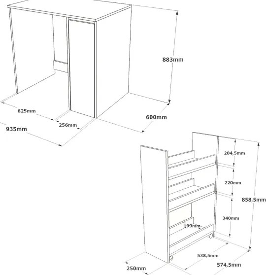 Mosógép szekrény tárolóhellyel 88,3x93,5 cm fehér/dió