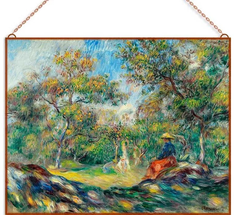 Renoir-Landscape with Woman üvegkép, falikép