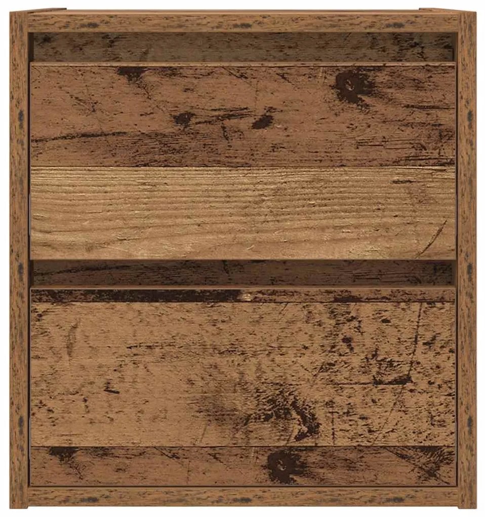 antik fa színű falra szerelhető éjjeliszekrény 38x34x40 cm