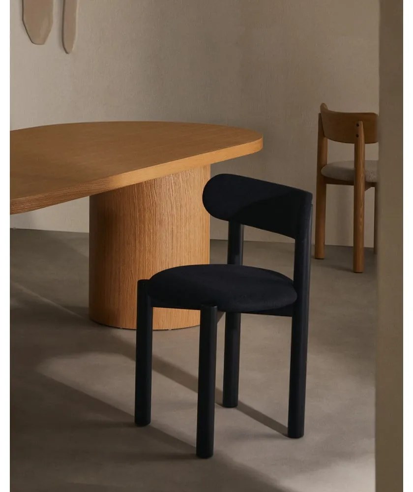 Fekete tölgyfa étkezőszék szett 2 db-os Nebai – Kave Home