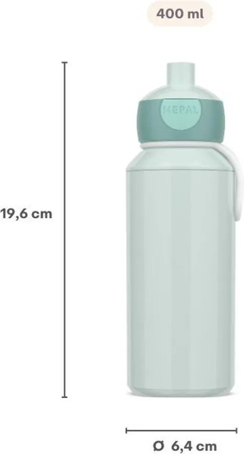 Fehér-világoskék műanyag gyerek ivópalack 400 ml Sailors Bay by Little Dutch – Mepal